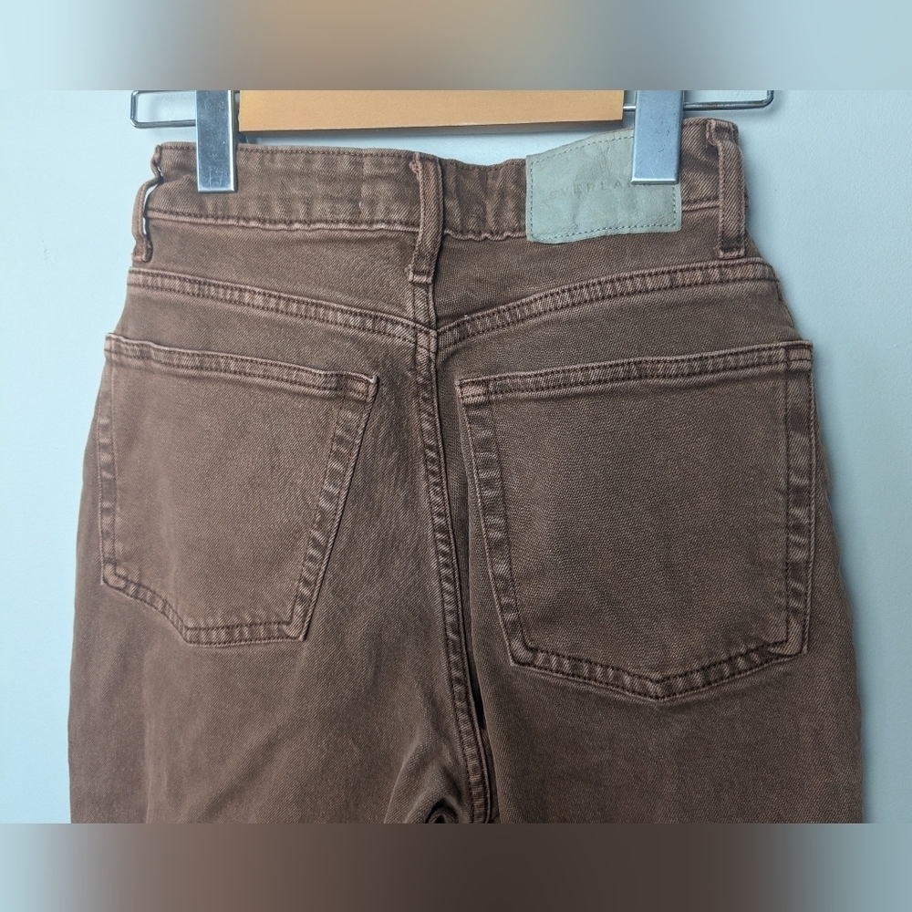 EVERLANE Way-High Curvy Jean - Brown Size 24 Reg Brown High Rise - Picture 7 of 14